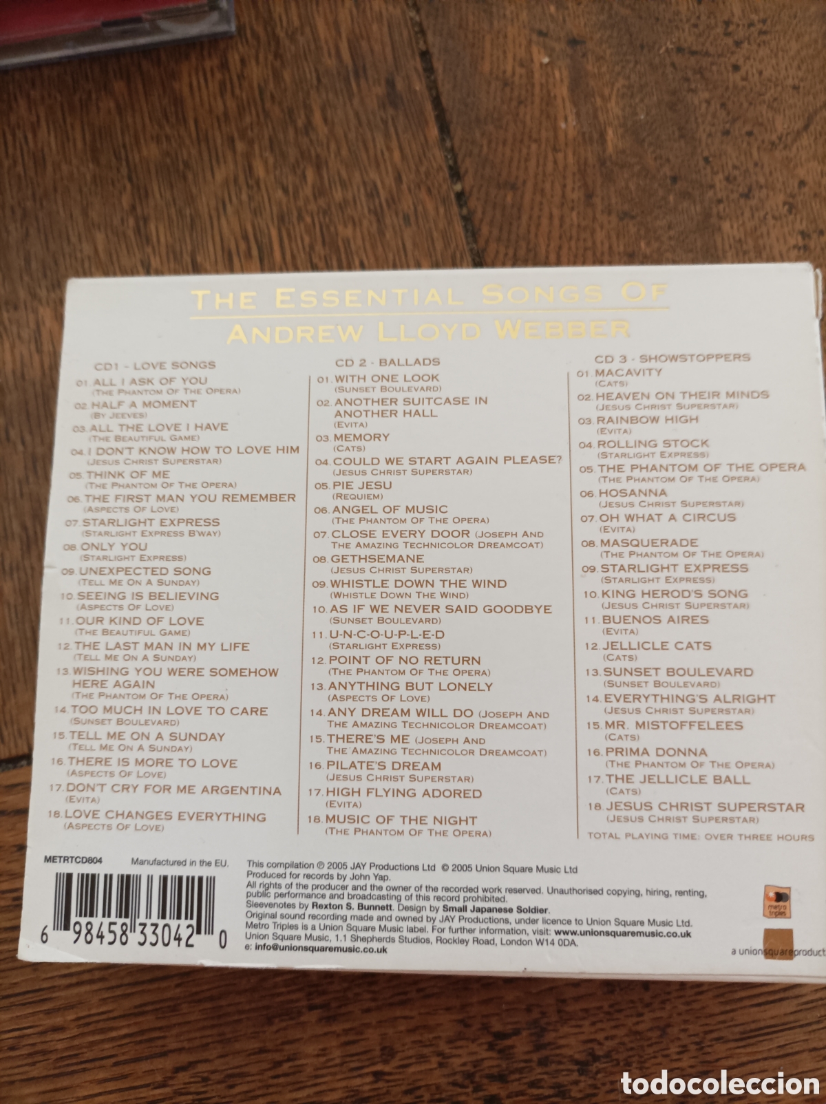 CDs de m&uacute;sica: Andrew lloyd webber. The essential songs. 3 cds - Foto 2