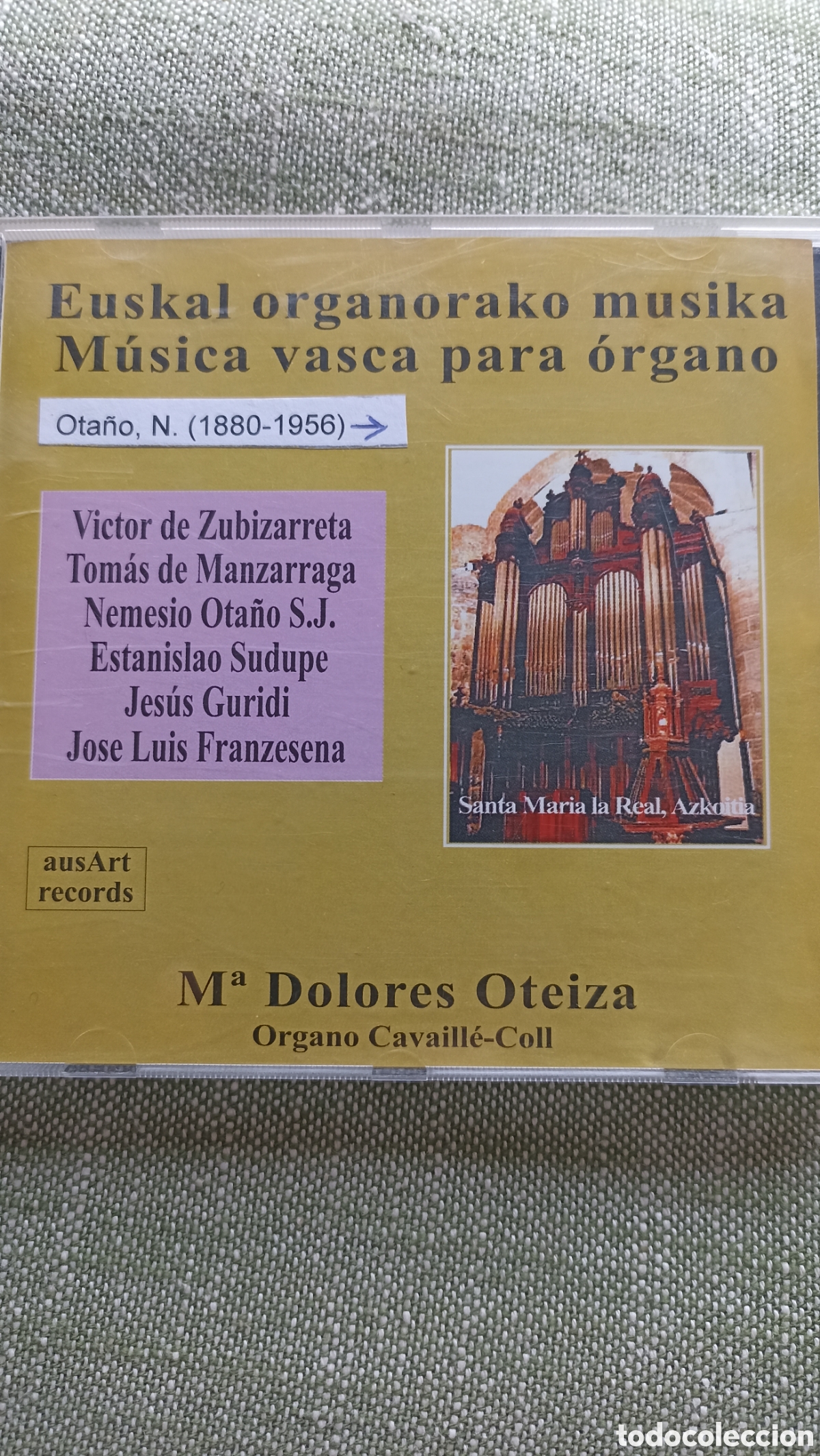CDs de M&uacute;sica: Euskal organorako musika / M&uacute;sica vasca para &oacute;rgano&rdquo;, interpretado por la organista Ma Dolores Oteiz