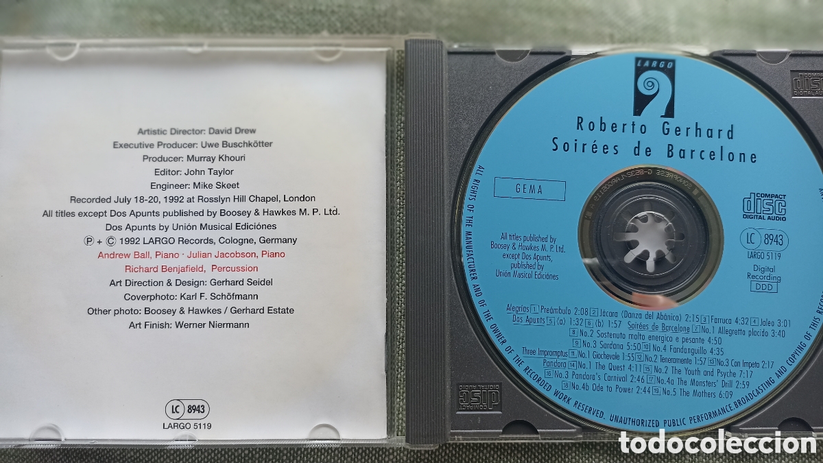 CDs de m&uacute;sica: Soir&eacute;es de Barcelone del compositor Roberto Gerhard. - Foto 3