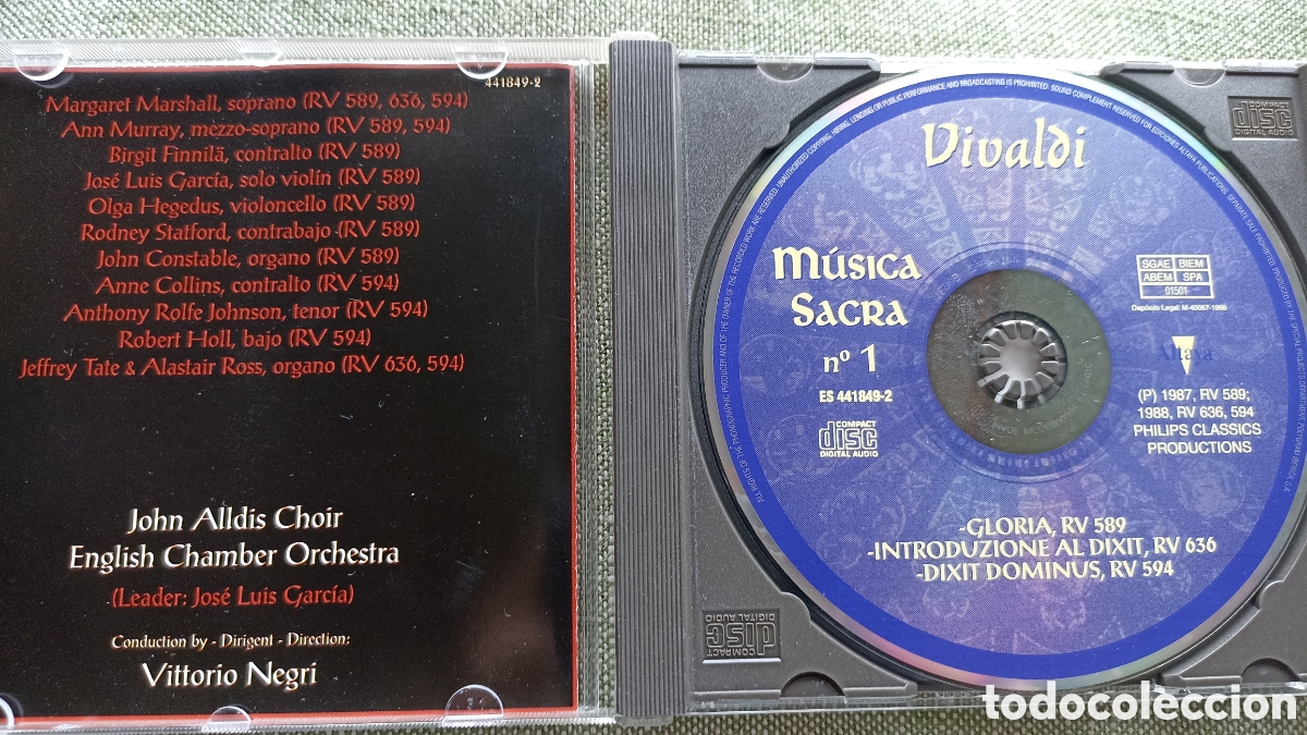 CDs de m&uacute;sica: Vivaldi - Gloria, Introduction to Dixit & Dixit Dominus&rdquo;. - Foto 3