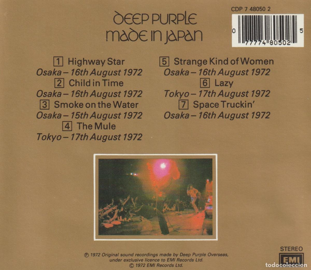 CDs de m&uacute;sica: DEEP PURPLE. MADE IN JAPAN. CD. - Foto 2
