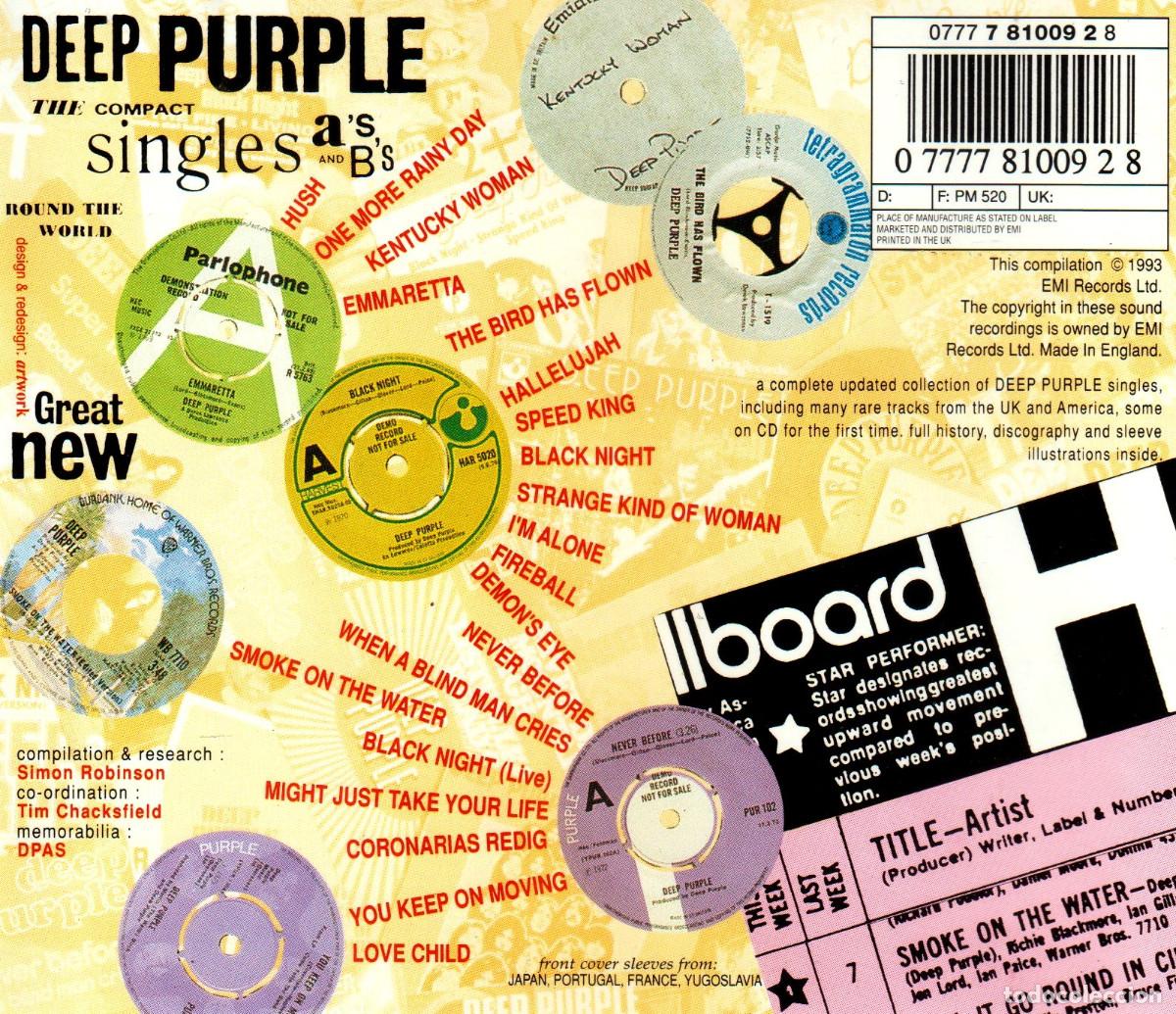CDs de m&uacute;sica: DEEP PURPLE. SINGLES AS & BS. RECOPILATORIO. CD. - Foto 2