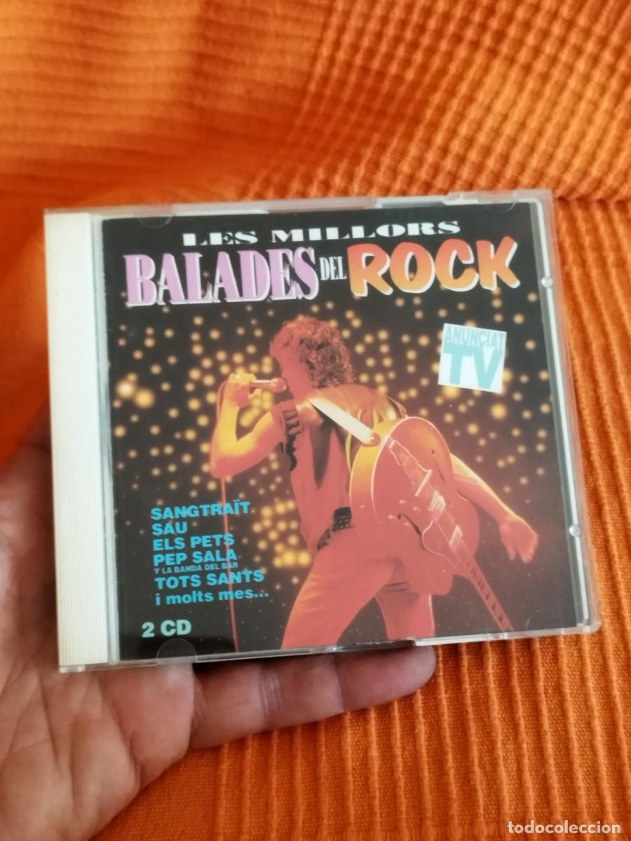 CDs de M&uacute;sica: Les Millors Balades Del Rock. Doble Cd. Pesta&ntilde;as rotas donde van los CDs agarrados.