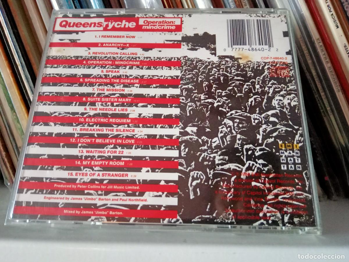 CDs de m&uacute;sica: Queensr&yuml;che &ndash; Operation: Mindcrime - cd UK 1988 - Foto 2
