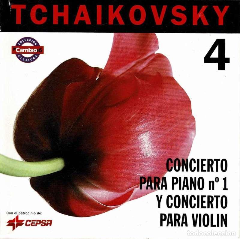 CDs de M&uacute;sica: Tchaikovsky. Concierto para piano N&ordm; 1 y Concierto para viol&iacute;n. Colecci&oacute;n Cl&aacute;sicos No. 4 Cambio 16.
