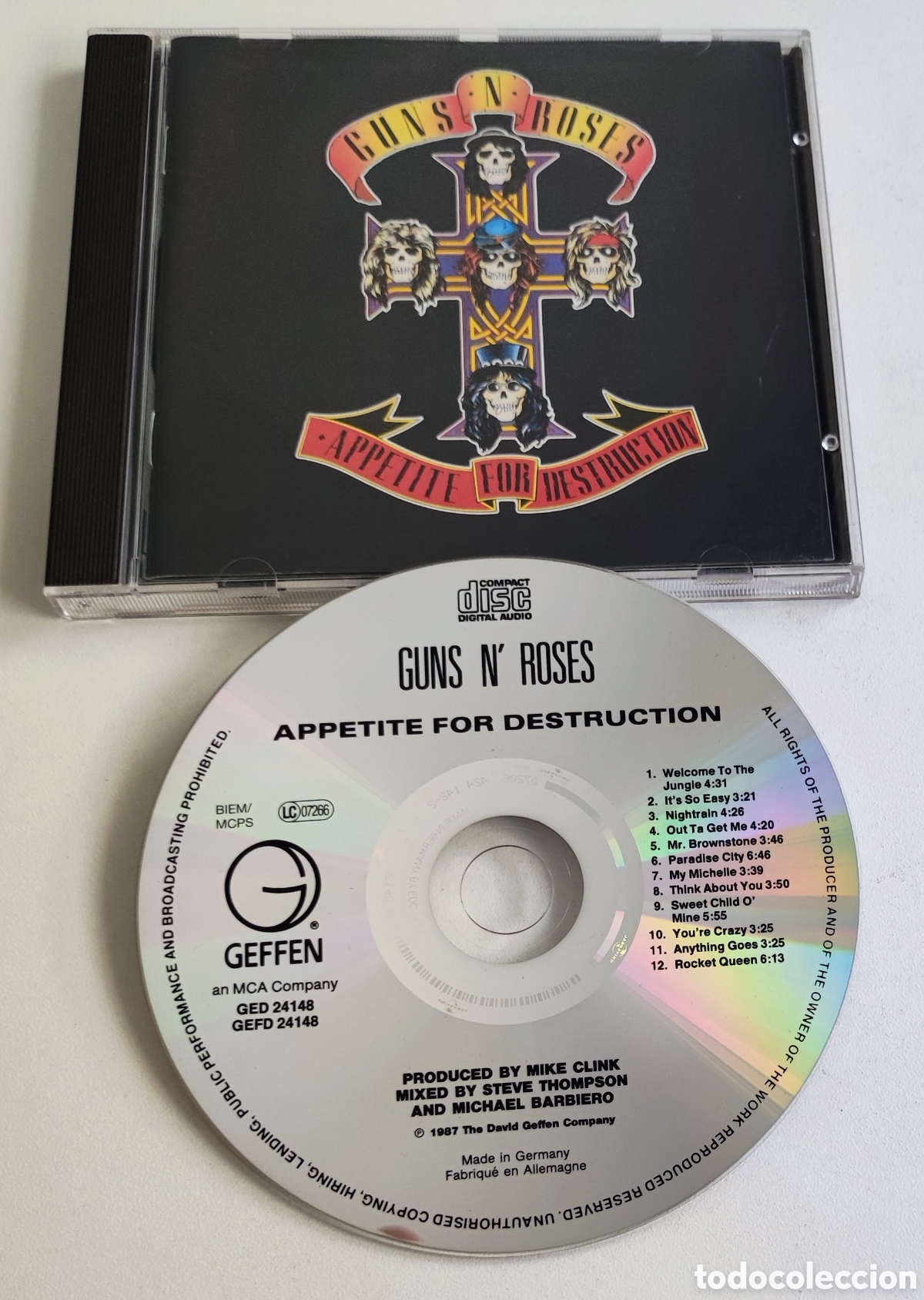 CDs de M&uacute;sica: 1987 CD - GUNS N' ROSES / APPETITE FOR DESTRUCTION - GEFFEN 1987 GERMANY / ALBUM DEBUT 1&deg; EDICION