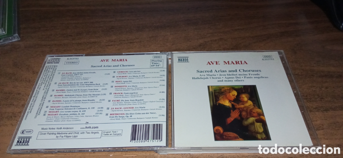 CDs de M&uacute;sica: AVE MARIA. Sacred Arias and Choruses (Naxos 1997)