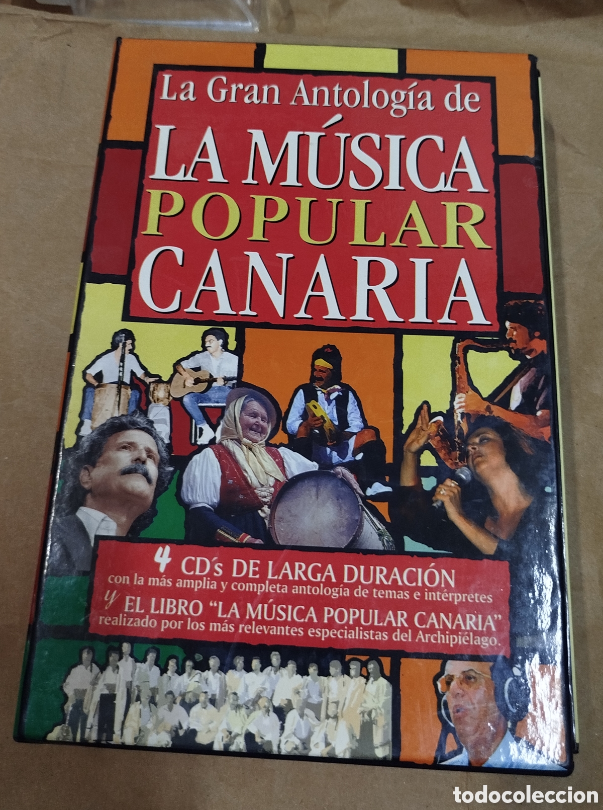 CDs de M&uacute;sica: La gran antolog&iacute;a de la m&uacute;sica popular canaria. 4 cd's y libreros. Completo
