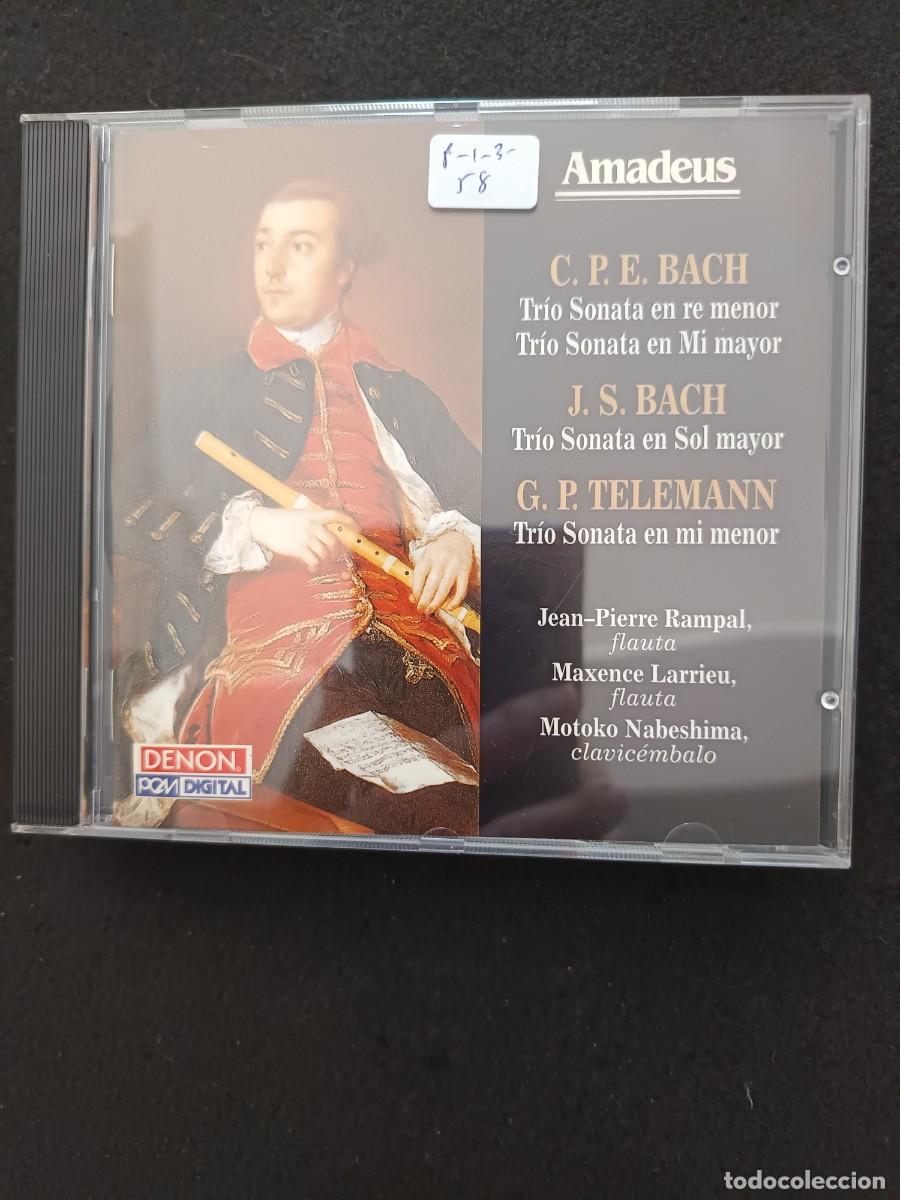 CDs de M&uacute;sica: TR&Iacute;O SONATAS DE C. P. E. BACH / J. S. BACH / G. P. TELEMANN. FLAUTA: JEAN-PIERRE RAMPAL Y MAXENCE