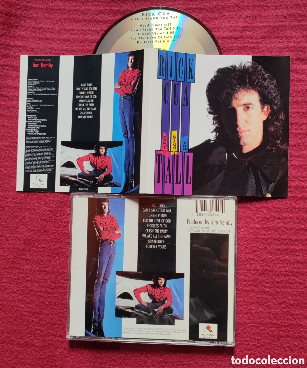 CDs de M&uacute;sica: RICK CUA: Can't Stand Too Talla. Cd Aor, Edici&oacute;n Original 1988 Reunion Records USA. Rareza en Cd.
