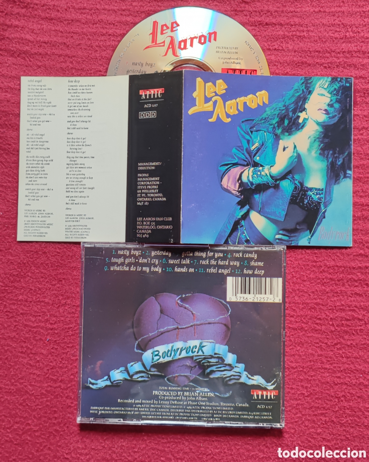 CDs de M&uacute;sica: LEE AARON: Bodyrock. Cd Hard Aor, Edici&oacute;n Original 1989 ATTIC Records Canad&aacute;. Rareza en Cd.