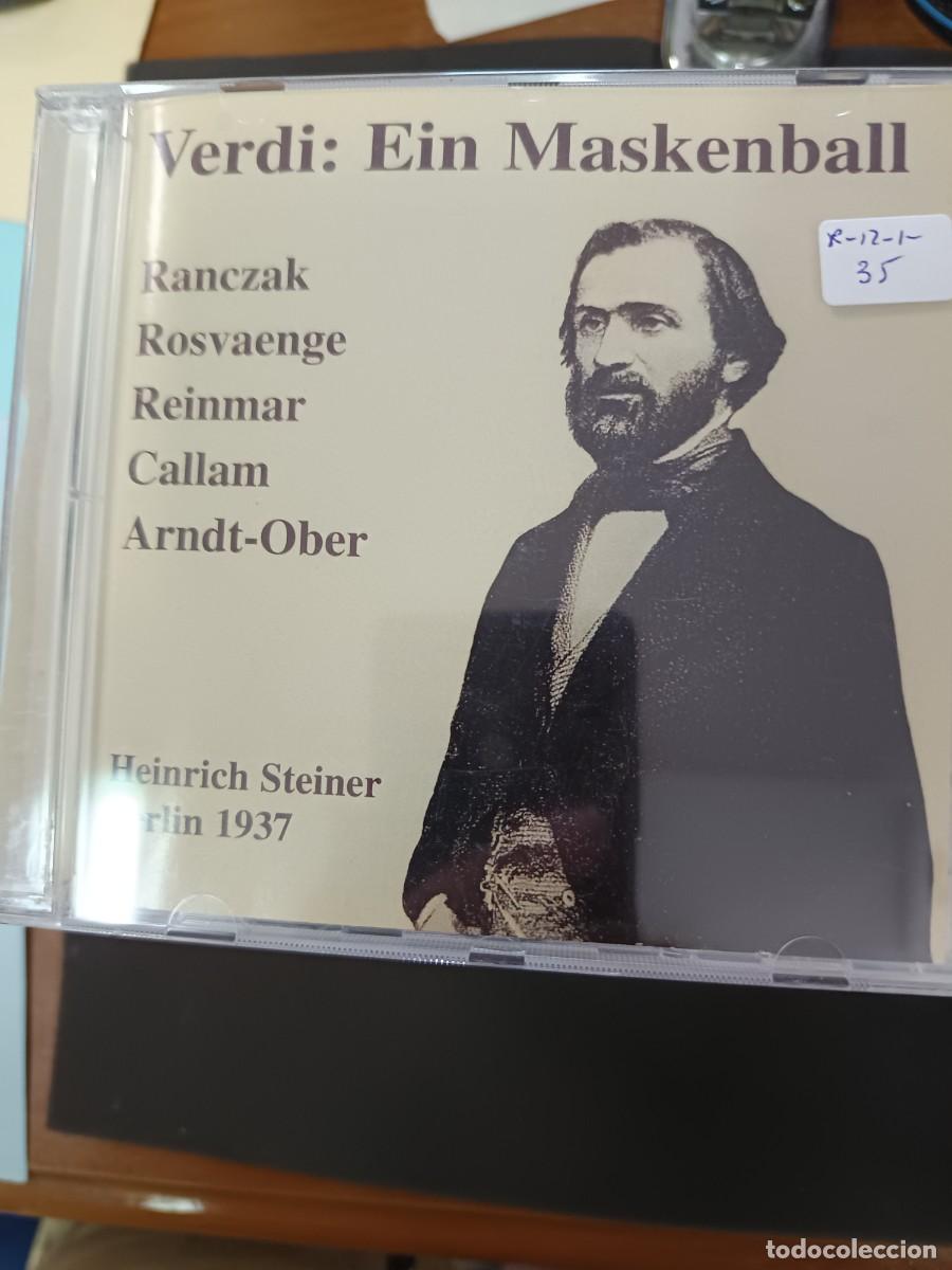 CDs de M&uacute;sica: 2 CD. VERDI: EIN MASKENBALL. DIR.: HEINRICH STEINER. INT&Eacute;RP.: RANCZAK, ROSVAENGE, REINMAR, CALLAM, A