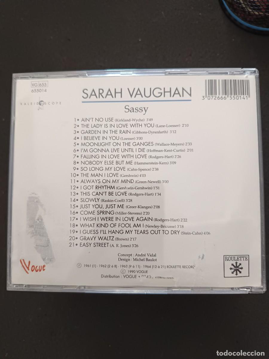 CDs de m&uacute;sica: SARAH VAUGHAN. SASSY. - Foto 2