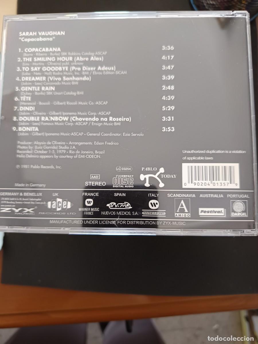 CDs de m&uacute;sica: SARAH VAUGHAN. COPACABANA - Foto 2