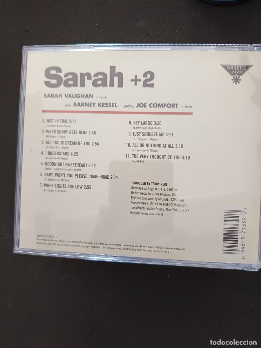 CDs de m&uacute;sica: SARA VAUGHAN. SARAH + 2 (CD, NO VINILO) - Foto 2