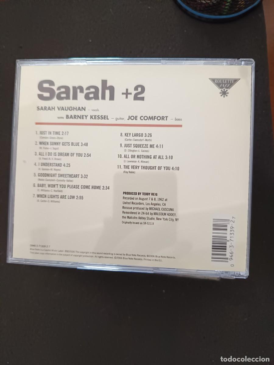 CDs de m&uacute;sica: SARA VAUGHAN. SARAH + 2 (CD, NO VINILO) - Foto 3