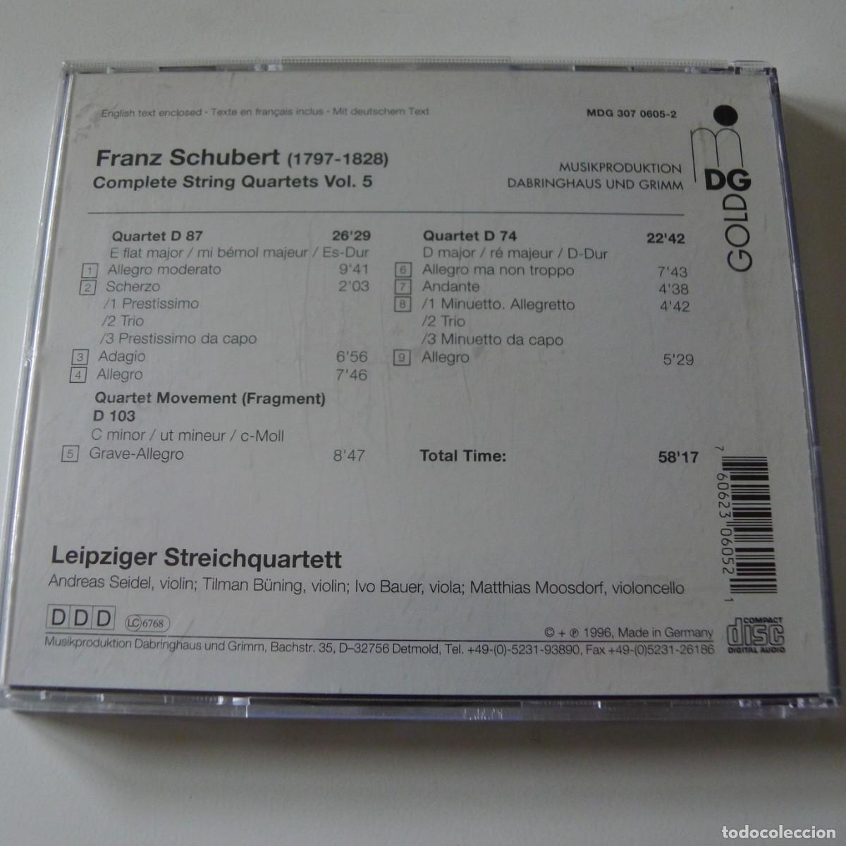 CDs de m&uacute;sica: Franz Schubert, Leipziger Streichquartett &lrm;&ndash; Complete String Quartets Vol. 5 CD - Foto 2