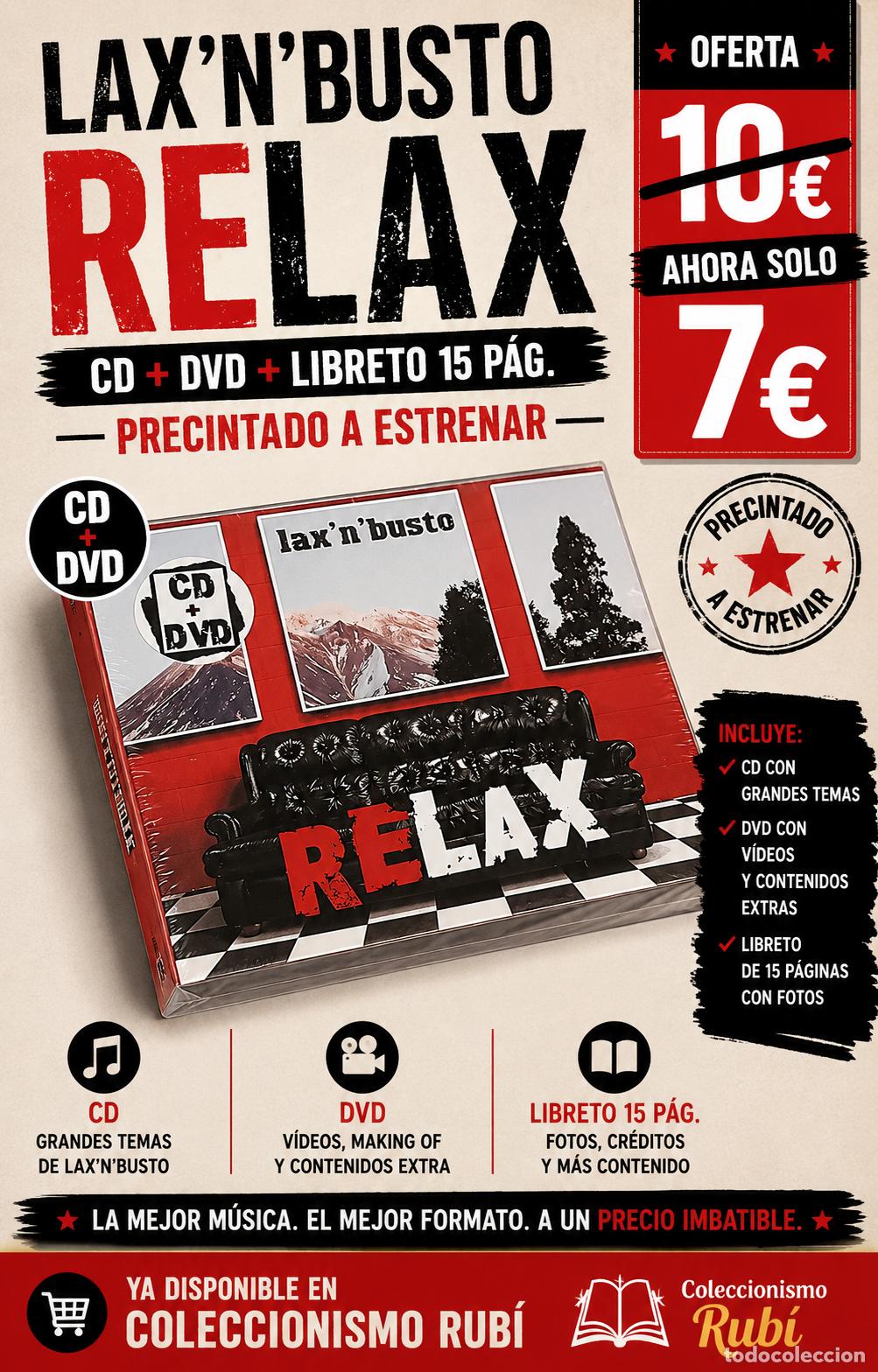CDs de M&uacute;sica: LAX'N'BUSTO | RELAX | CD+DVD + LIBRETO 15 PAG | 12 TEMAS | PRECINTADO