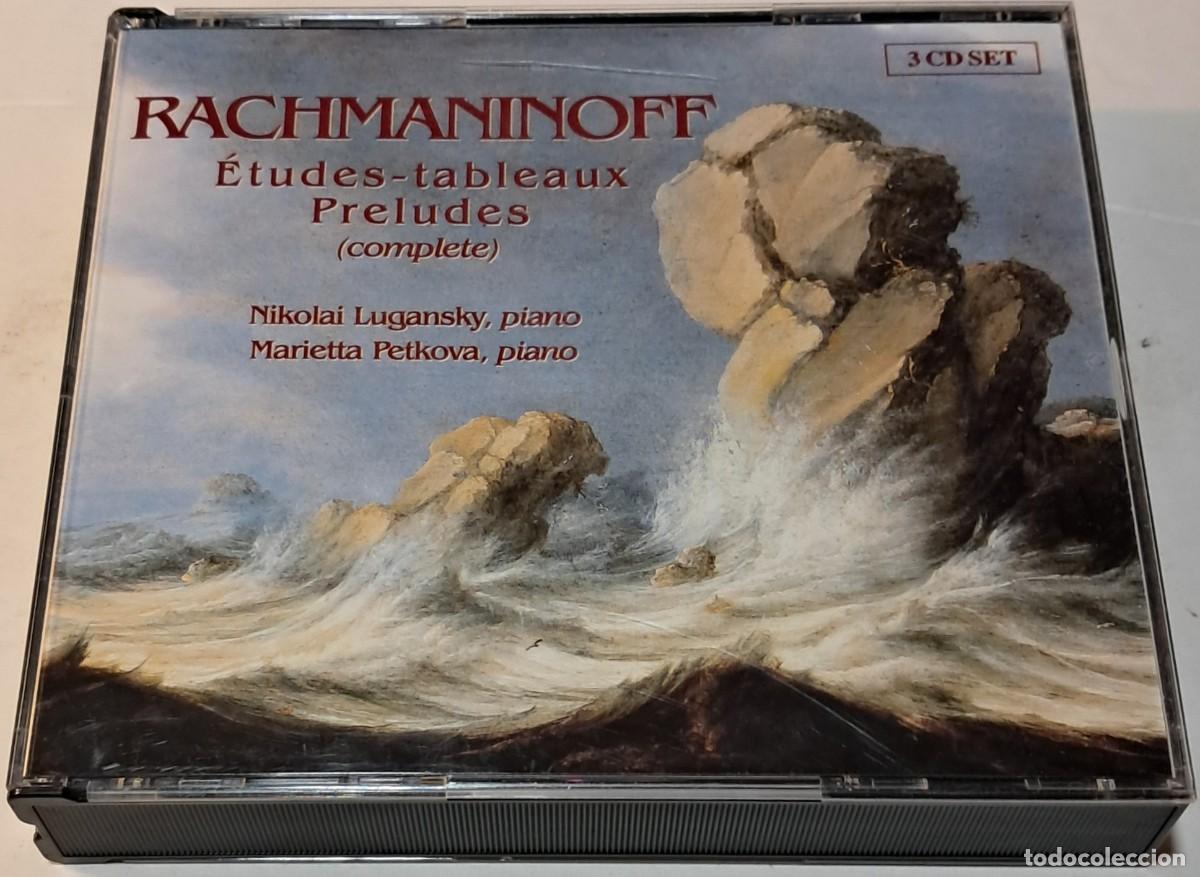 CD di Musica: RACHMANINOFF: &Eacute;TUDES-TABLEAUX & PRELUDES (COMPLETE). LUGANSKY & PETKOVA. (3 CDS EN 1 COFRE).