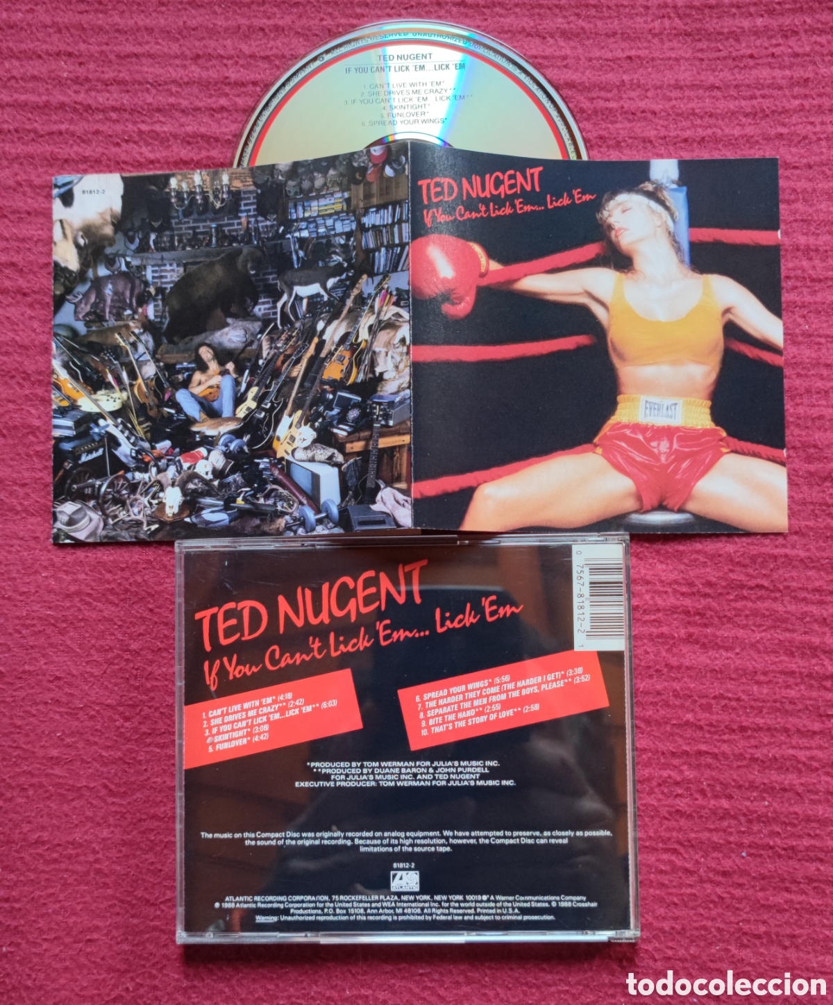CD di Musica: TED NUGENT: If You Can't Lick 'Em...Lick 'Em. Cd Edici&oacute;n Original 1988 ATLANTIC Records USA. Raro.