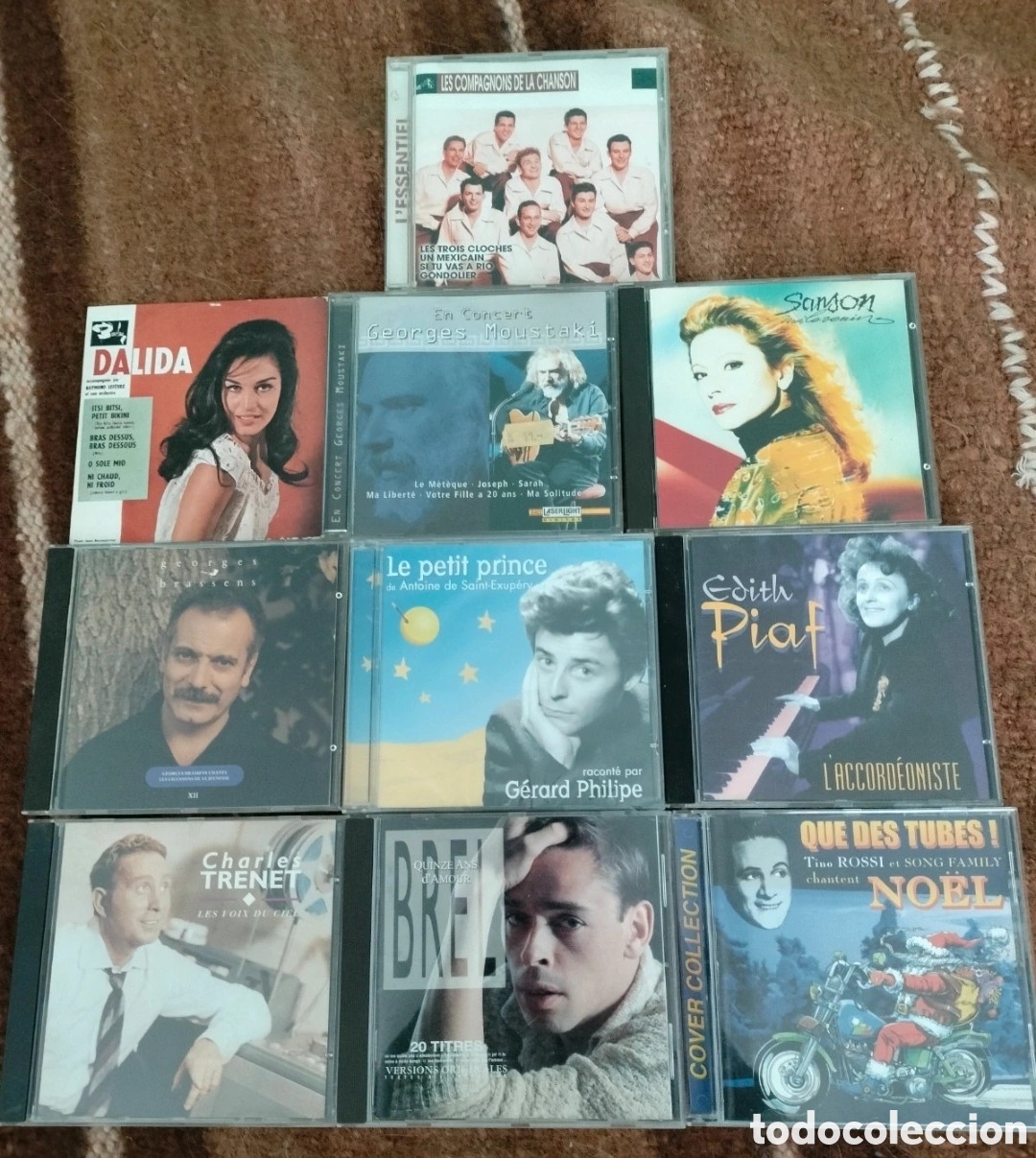 CDs de M&uacute;sica: Lote 10 CDs Francia Brel , Dalida Brassens y m&aacute;s