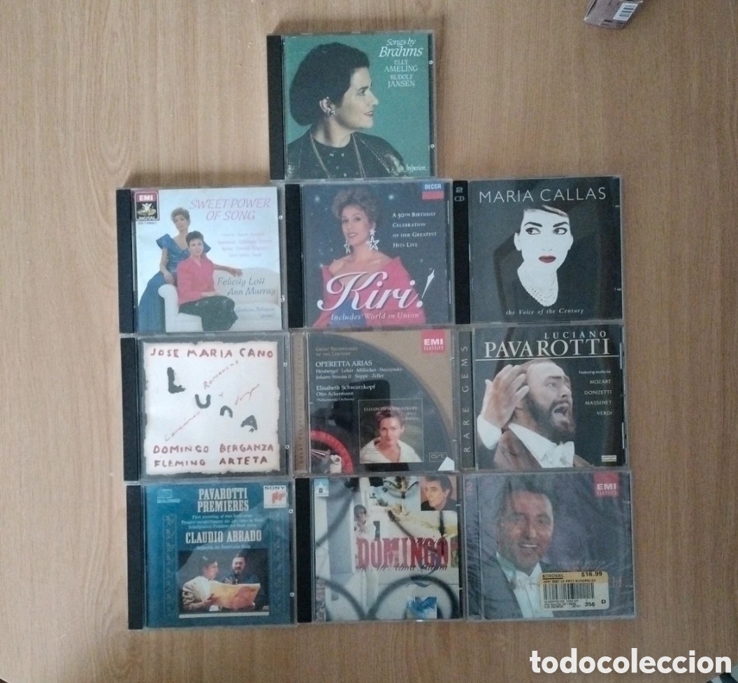CDs de M&uacute;sica: Lote 10 CDs Voces Opera Callas Pavarotti y m&aacute;s