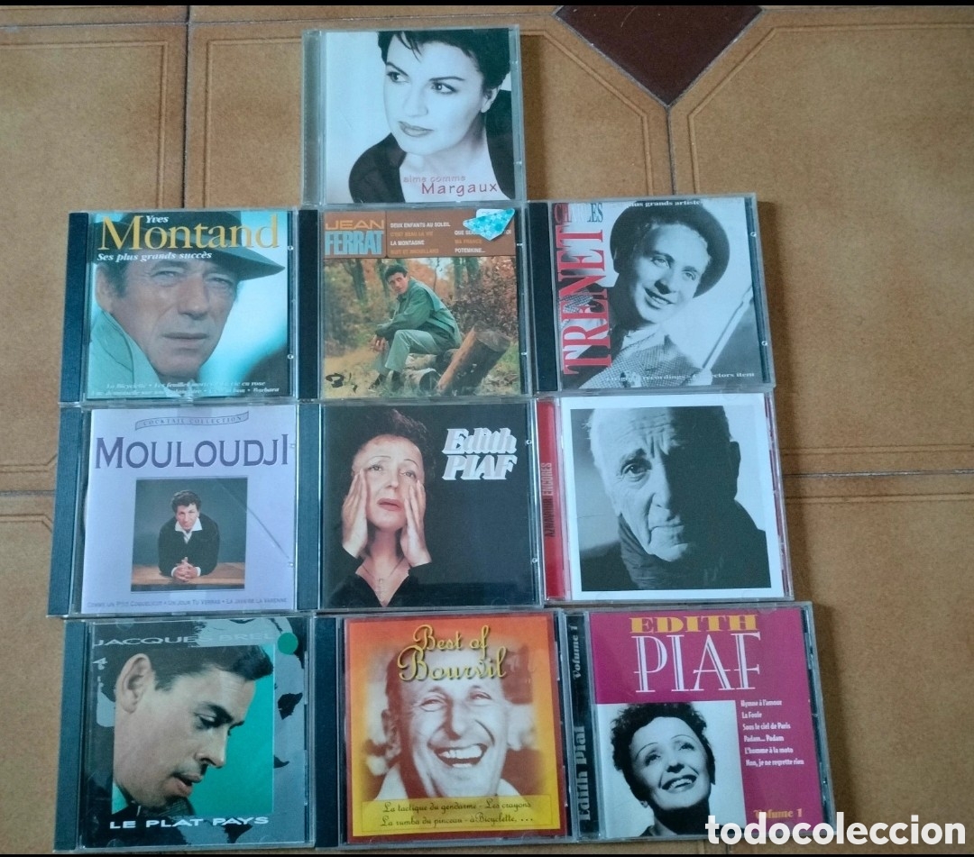 CDs de M&uacute;sica: Lote 10 CDs Francia Brel , Piaf ,Aznavour y m&aacute;s