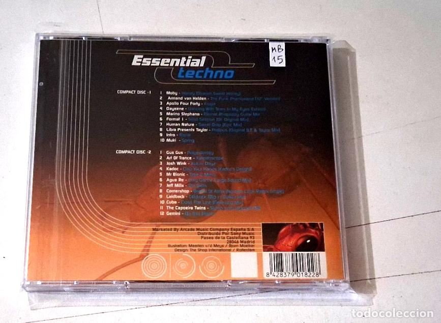 CDs de m&uacute;sica: CD &rdquo;ESSENTIAL TECHNO&rdquo; 2CD 22 TRACKS - Foto 2