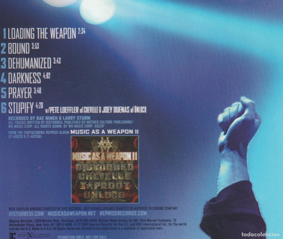 CDs de m&uacute;sica: DISTURBED. MUSIC AS A WEAPON II. SAMPLER. CD. - Foto 2