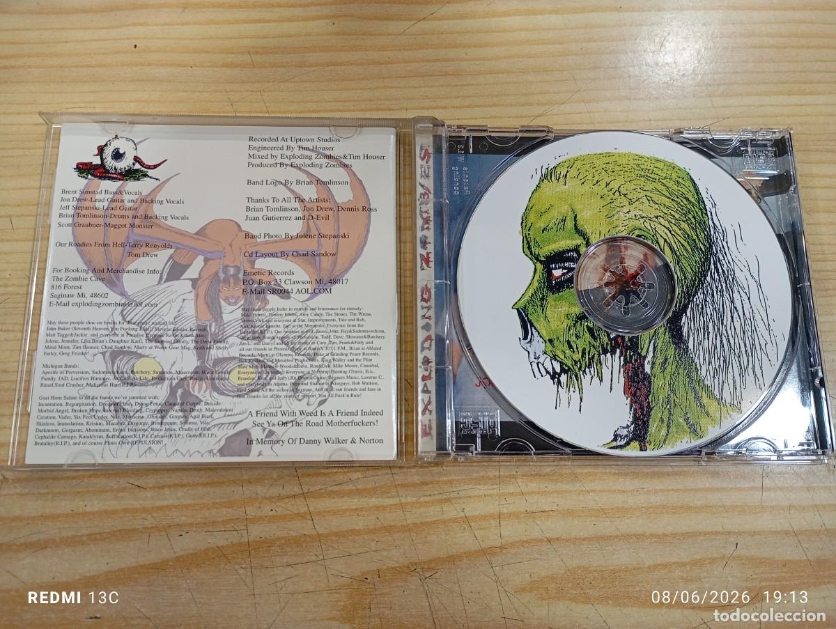 CDs de m&uacute;sica: Cd - Exploding Zombies &ndash; Several Severed Heads Edicion 2000 - Death Metal - Foto 2