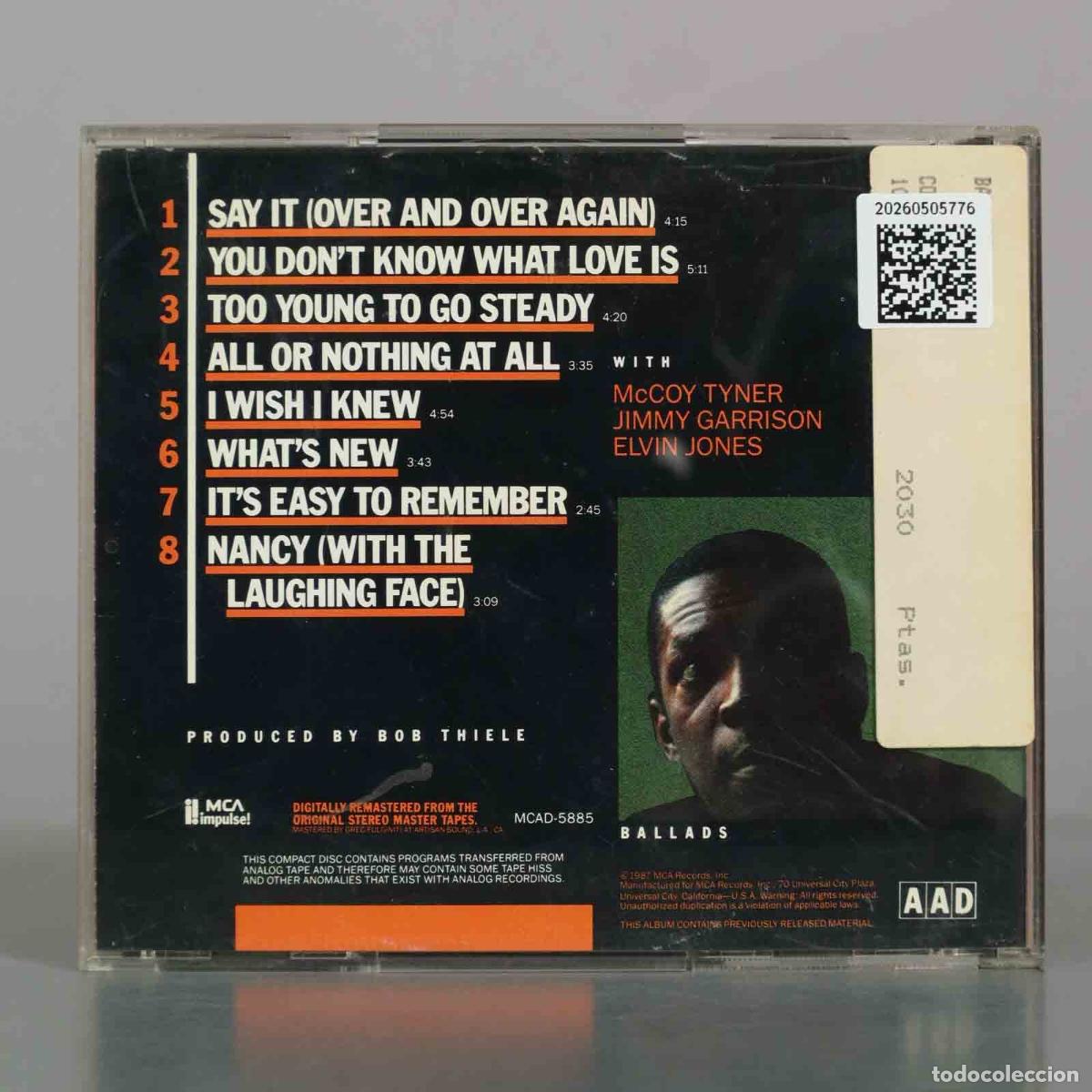 CDs de m&uacute;sica: CD. Ballads - John Coltrane Quartet - Foto 2