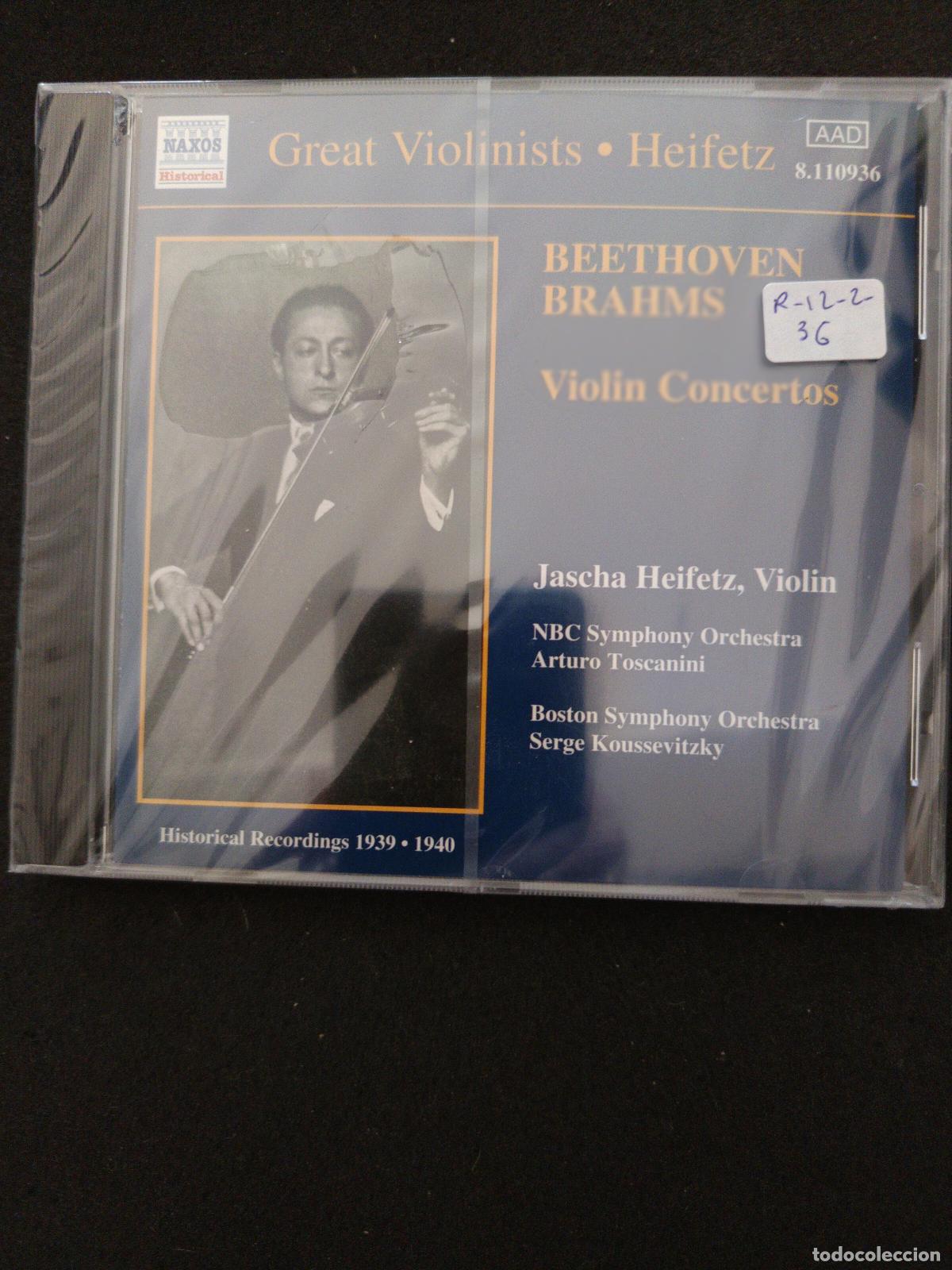 CDs de M&uacute;sica: BEETHOVEN / BRAHMS. VIOLIN CONCERTOS. VIOL&Iacute;N: JASCHA HEIFETZ. HISTORICAL RECORDIONGS 1939, 1940