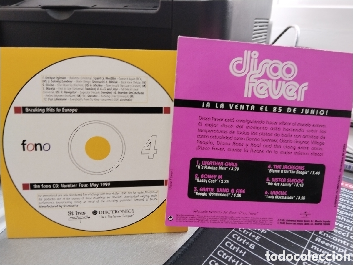 CDs de M&uacute;sica: Lote de dos cromos de m&uacute;sica disco feber y fono volumen cuatro