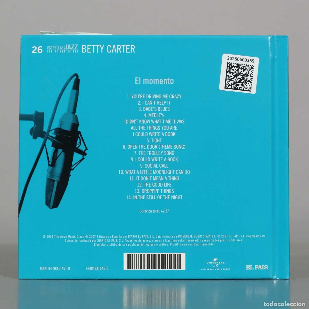 CDs de m&uacute;sica: CD. El Momento - Betty Carter - El Pa&iacute;s - Foto 2