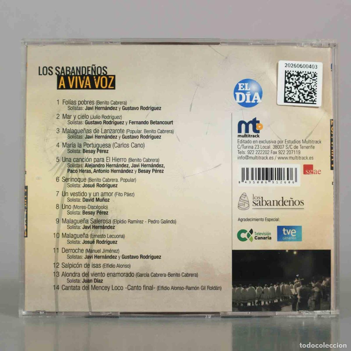CDs de m&uacute;sica: CD. A Viva Voz - Los Sabande&ntilde;os - Foto 2