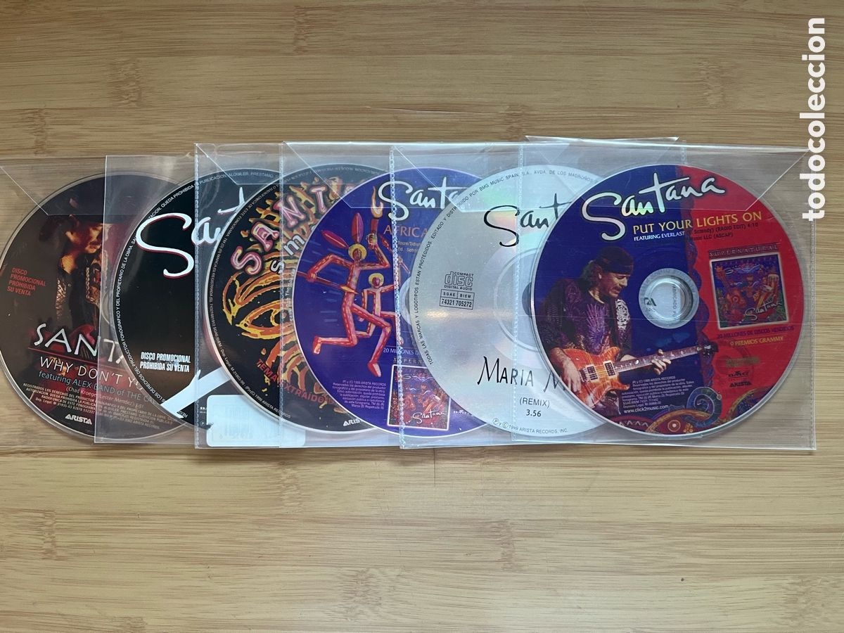 CDs de M&uacute;sica: SANTANA. Maria Maria. Why don't you & I. Africa bamba. Put your lights on. Coraz&oacute;n...(6 cd single )