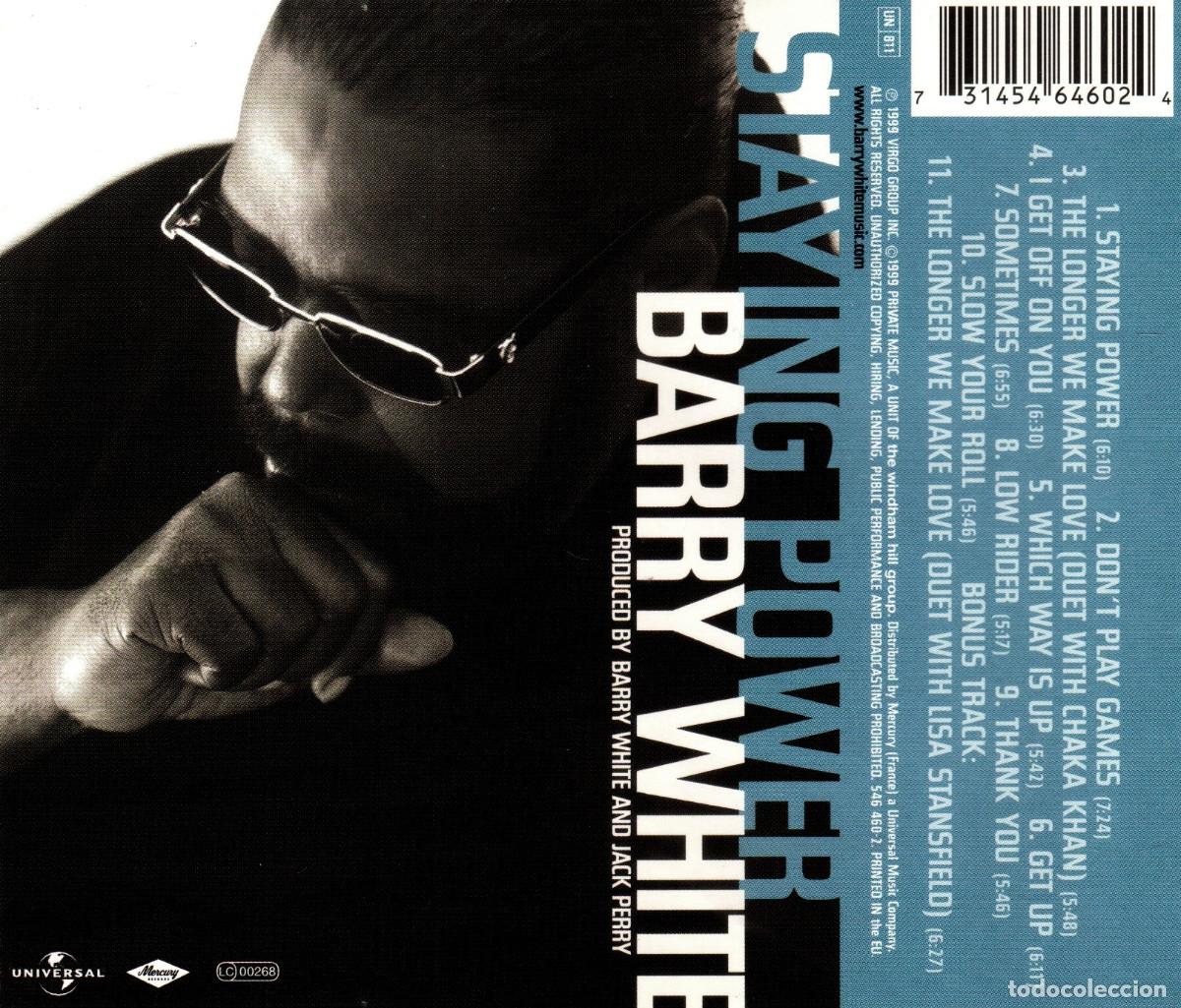 CDs de m&uacute;sica: BARRY WHITE. STAYING POWER. CD. - Foto 3