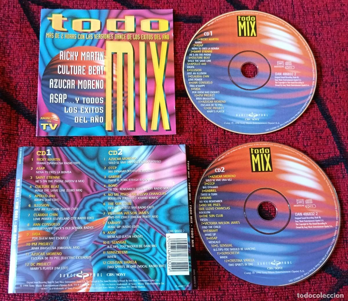 CD di Musica: TODO MIX CD DOBLE 1996 RICKY MARTIN Saint Etienne CULTURE BEAT Sunscreem BONG