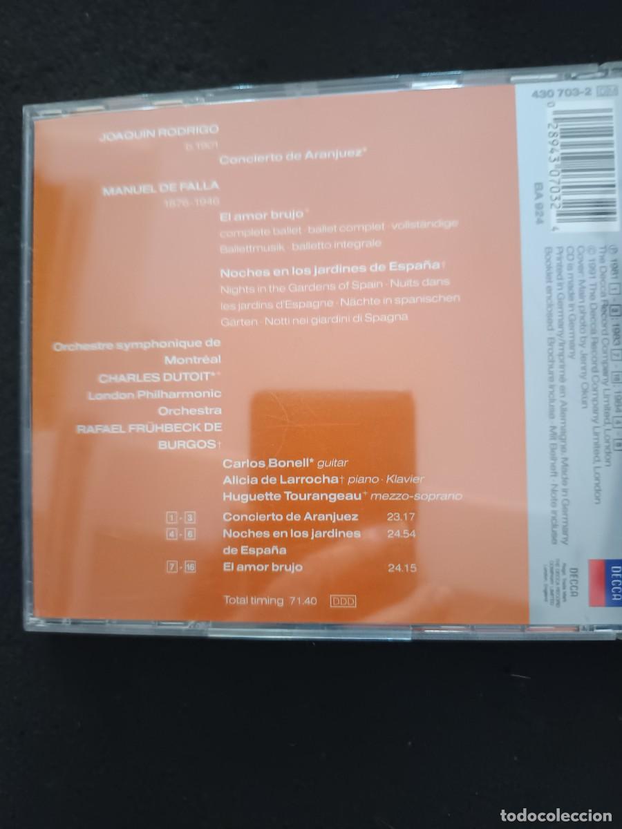 CDs de M&uacute;sica: RODRIGO: CONCIERTO DE ARANJUEZ / FALLA: EL AMOR BRUJO, NOCHES EN LOS JARDINES DE ESPA&Ntilde;A