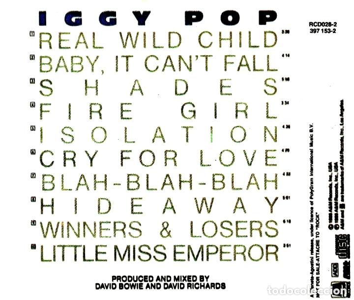 CDs de m&uacute;sica: IGGY POP. BLAH BLAH BLAH. CD. - Foto 2