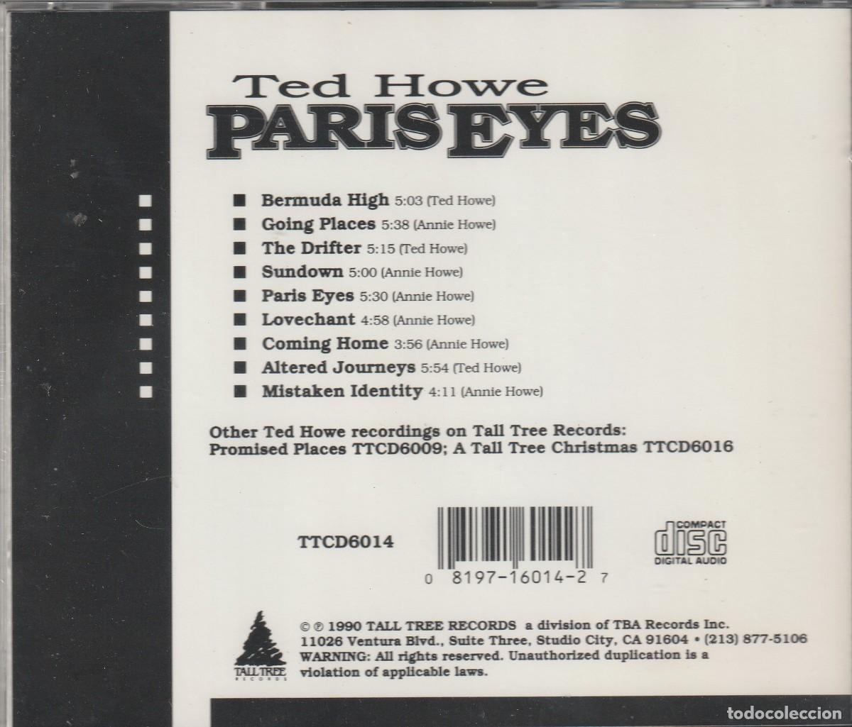 CDs de m&uacute;sica: Ted Howe &ndash; Paris Eyes-CD-1990-JAZZ- - Foto 2