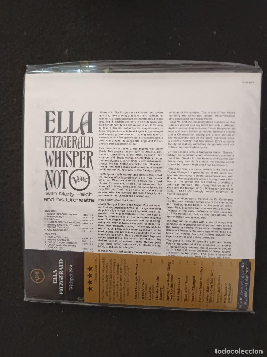 CDs de m&uacute;sica: ELLA FITZGERALD. WHISPER NOT - Foto 2