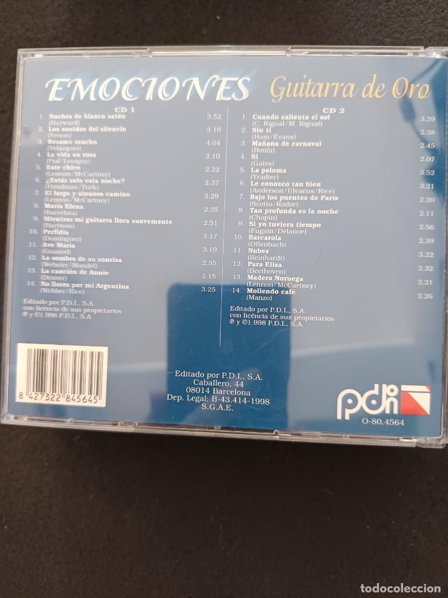 CDs de m&uacute;sica: 2 CD. EMOCIONES. GITARRA DE ORO. 2 CD - Foto 2