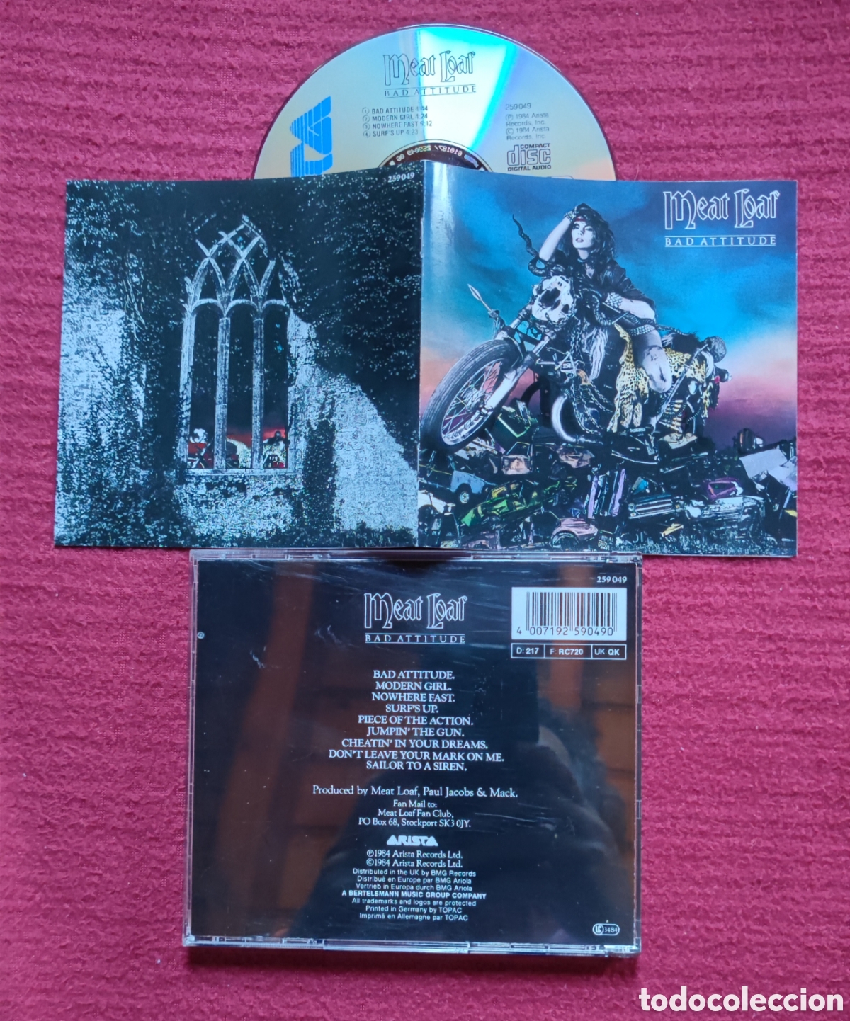 CDs de M&uacute;sica: MEAT LOAF: Bad Attitude. Cd Aor, Edici&oacute;n Original 1984 Arista Records. Muy raro en Cd.