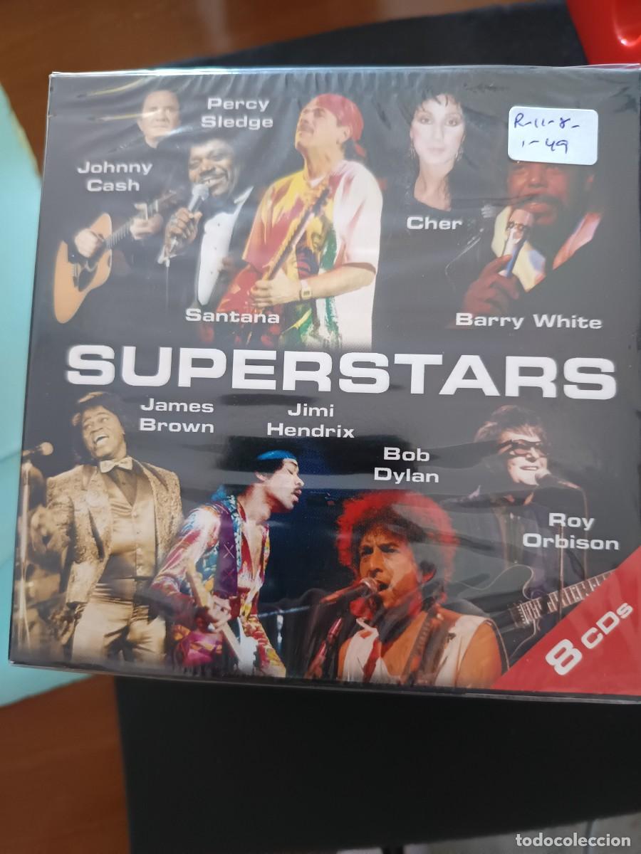 CDs de M&uacute;sica: 8 CD SET. SUPERSTARS: JOHNNY CASH, PERCY SLEGDE, CHER, BARRY WHITE, JAMES BROWN, JIMI HENDRIX, OTRO