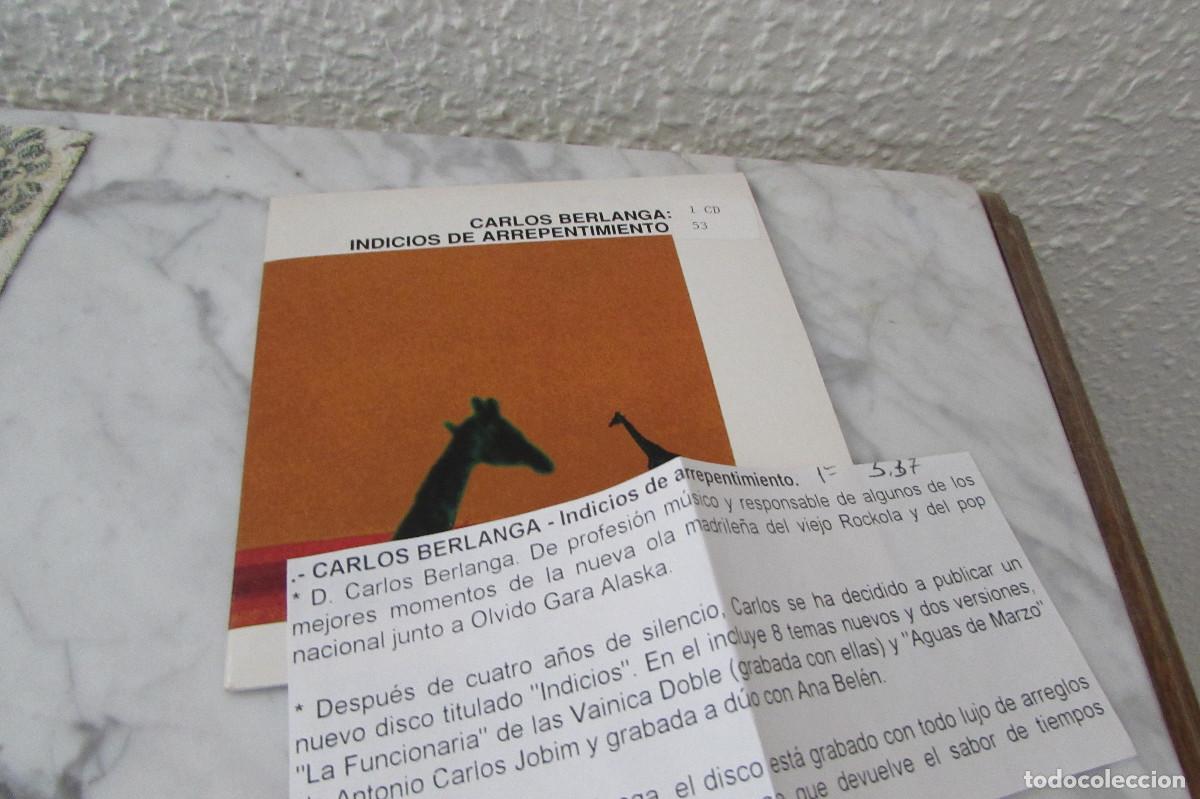 CDs de M&uacute;sica: CARLOS BERLANGA - INDICIOS DE ARREPENTIMIENTO - CD SINGLE PROMOCIONAL CADENA 100
