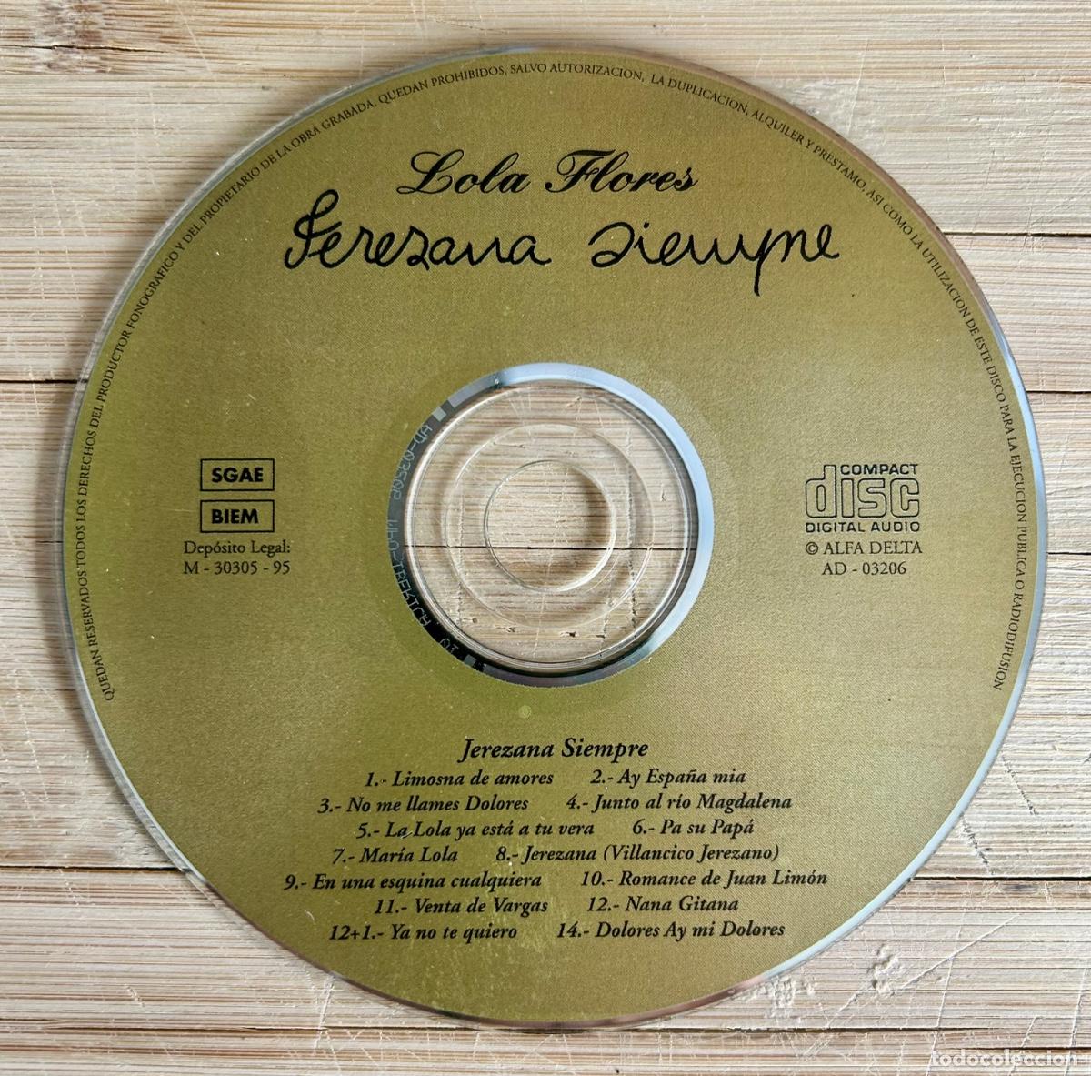CDs de M&uacute;sica: Lola Flores - Jerezana siempre- CD sin caja