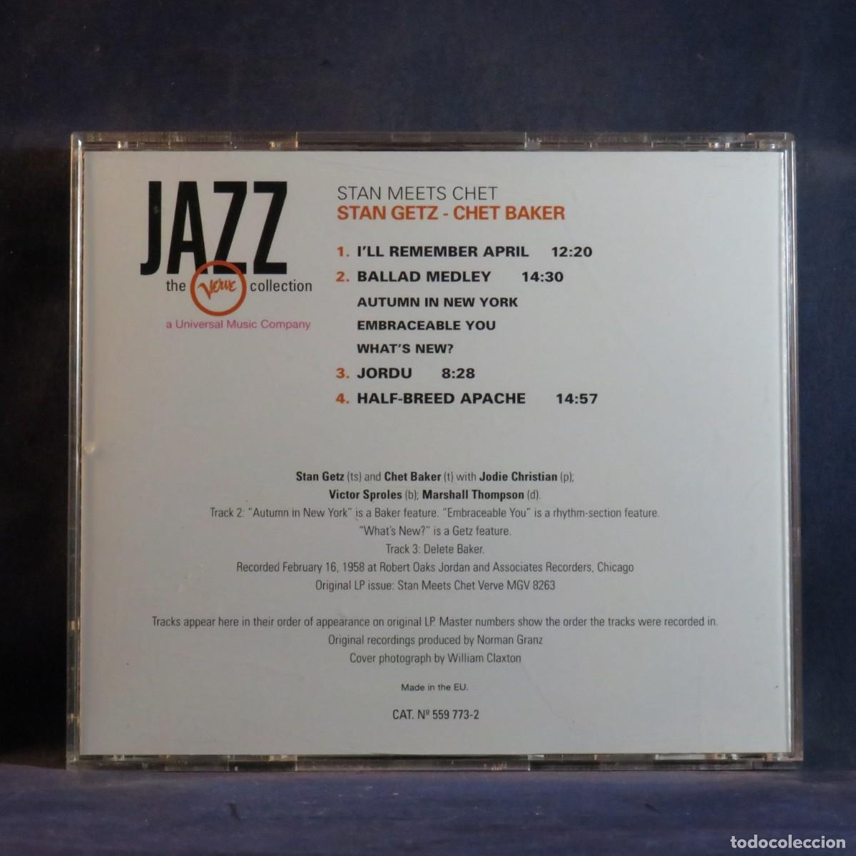 CDs de m&uacute;sica: STAN GETZ, CHET BAKER &ndash; STAN MEETS CHET - CD - Foto 2