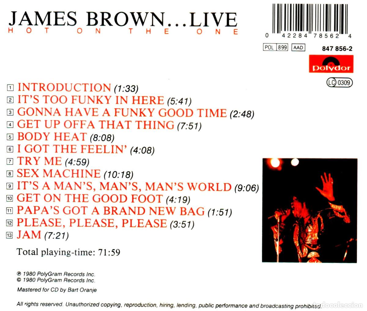 CDs de m&uacute;sica: JAMES BROWN. HOT ON THE ONE. LIVE. CD. - Foto 2