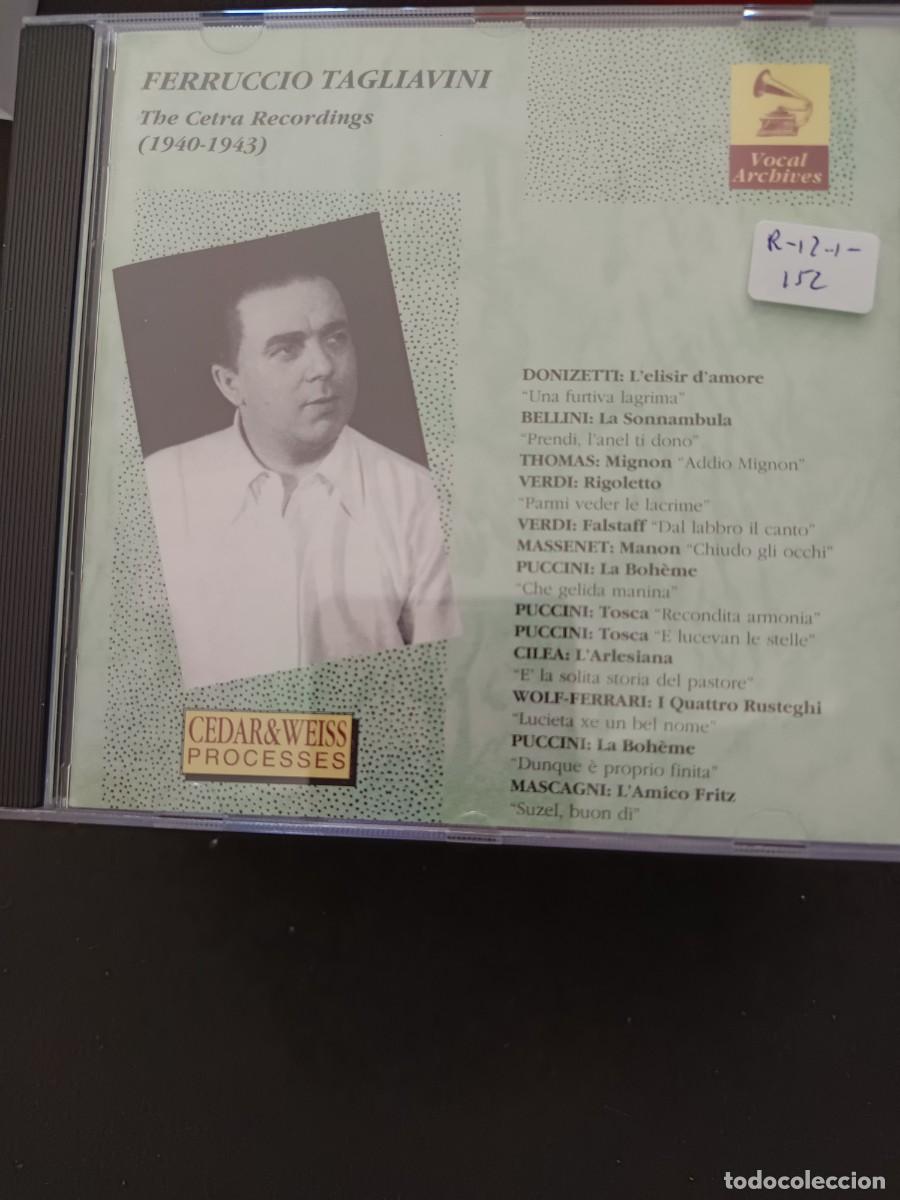 CDs de M&uacute;sica: FERRUCCIO TAGLIAVINI. THE CETRA RECORDINGS (1940-1943)